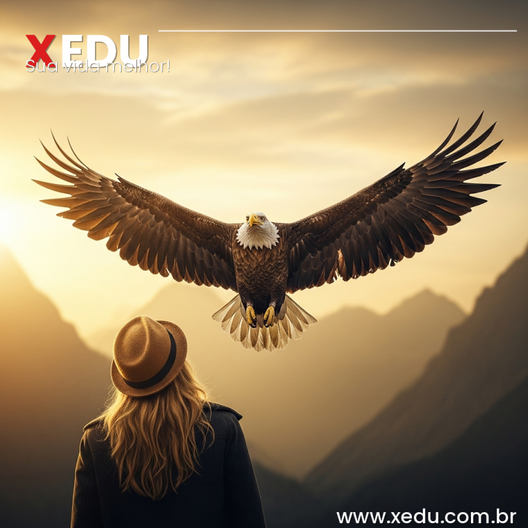 Square image 1:1 aspect ratio. A majestic eagle in powerful flight, wings fully spread against a dramatic golden sunrise sky above mountain peaks. The bird soars freely and confidently upward. Warm golden and amber light, cinematic and inspiring mood. Photorealistic style, no text, no faces.